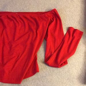 Red off the shoulder